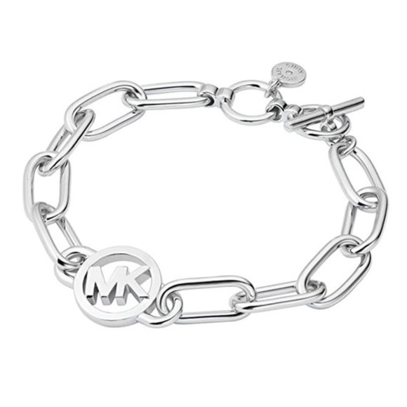 Michael Kors Silver Toned Logo Chain Bracelet - Picture 1 of 1
